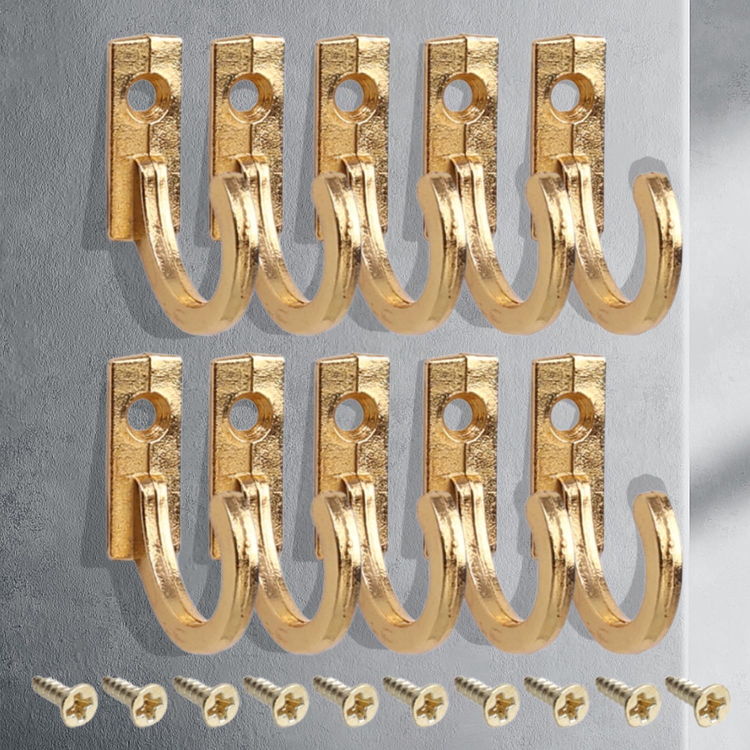 10Pcs Mini Vintage Storage Rack Wall Hooks with Screws Home Coats Hat Clothes Hanger Towel Key Holder Home Organizer“Yellow”