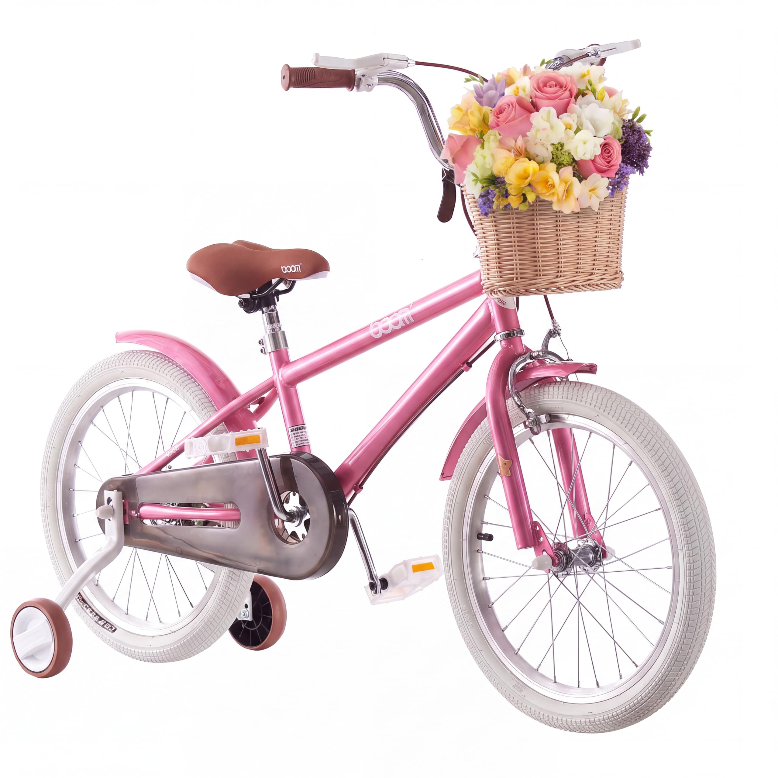 Kinderfahrrad mit Korb und Stützrädern,Mädchenfahrrad 14/16/18/20/22 Zoll für im Alter von 3 bis 14 Jahren,Fahrrad für Mädchen mit Schutzbleche und Kettenschutz,Höhenverstellbar