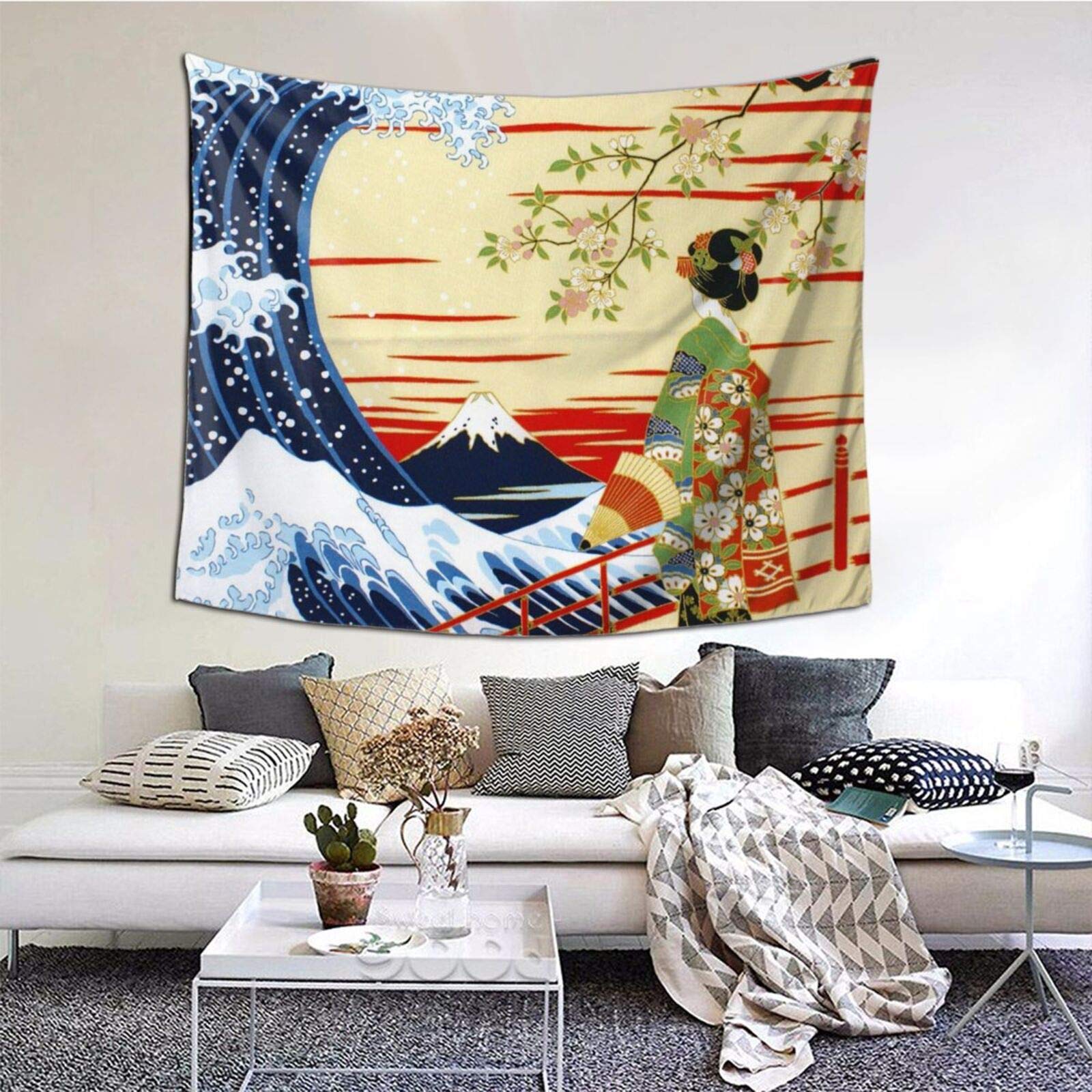 絵画デザイン・タペストリー Amazon.co.jp: 浮世絵 神奈川沖浪裏 着物 タペストリー 壁掛け