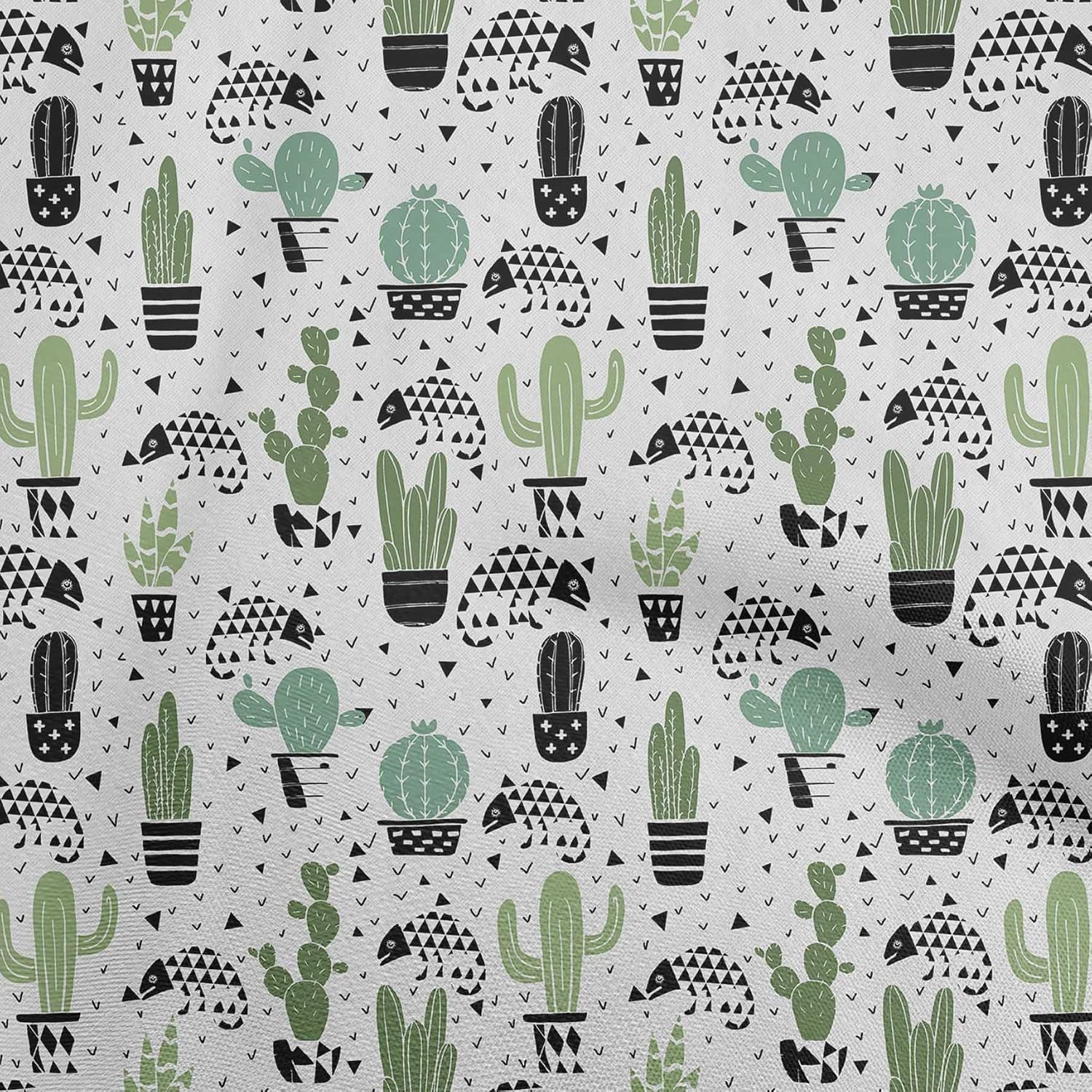 oneOone Cotton Flex Black Fabric Cactus Fabric for Sewing Printed Craft Fabric by The Yard 40 Inch Wide-28