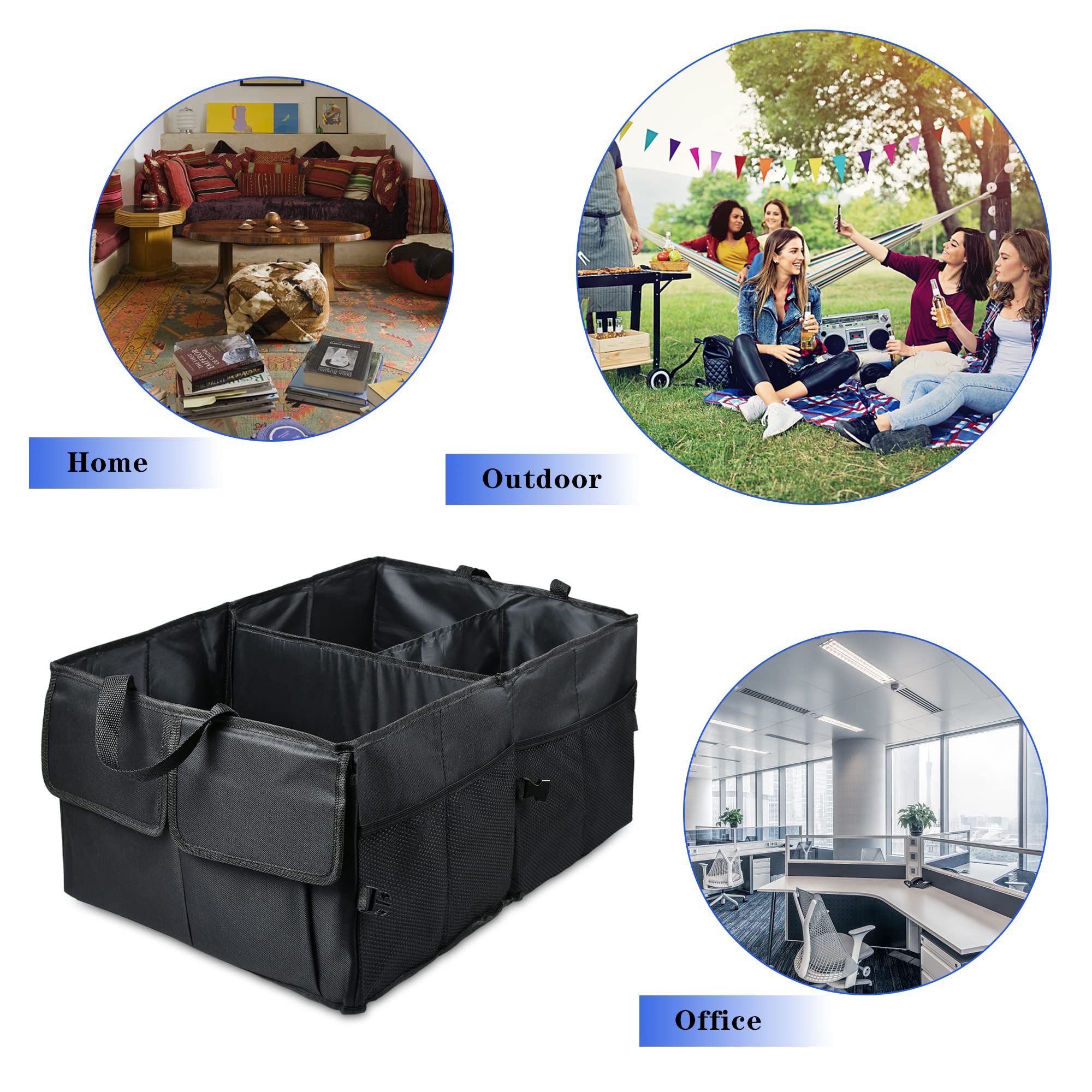 Organizer Pieghevole Per Bagagliaio Auto In Nylon 600D - 52x38x26 Cm, 9 Tasche, Per SUV, Furgoni E Viaggi