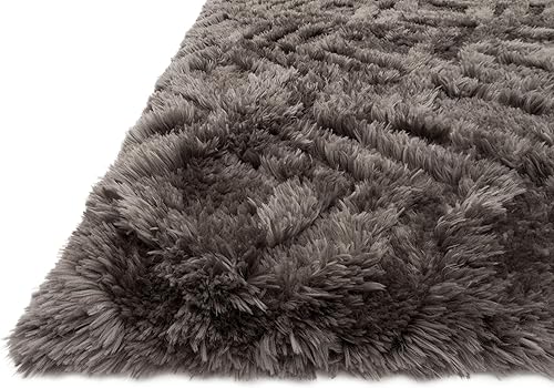 Miniatura 2 de Loloi CAPPCAP-03CC005076 Caspia X Justina Blakeney Shag Collection Alfombra de área, 5 pies a 0 pulgadas x 7 pies 6 pulgadas, color gris