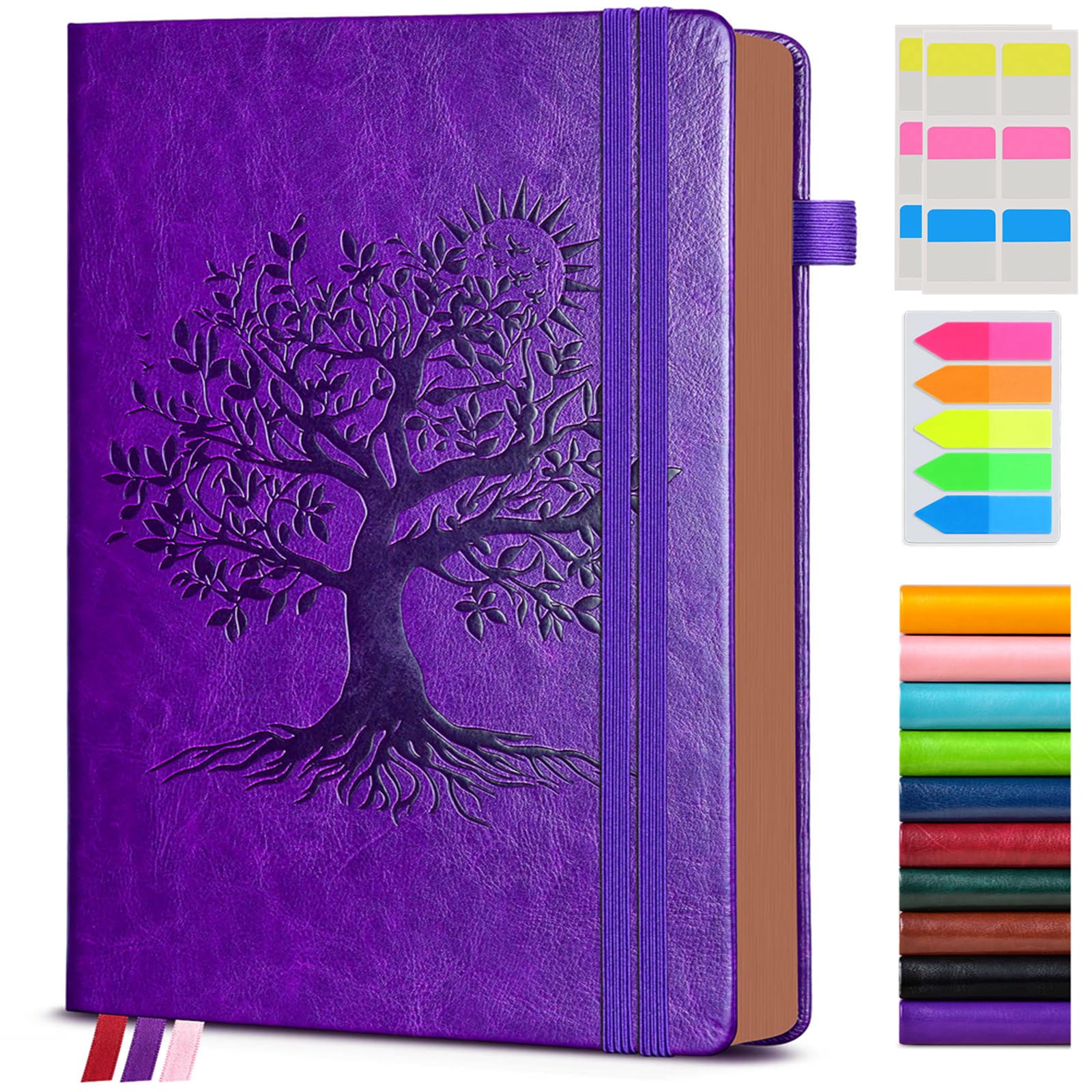 PAIBAS Lined Journal Notebook with 300 Page Numbered Pages, Vintage Leather