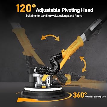 Electric Drywall Sander, 5 Speed 1000-2100RPM, Foldable & Extendable Handle