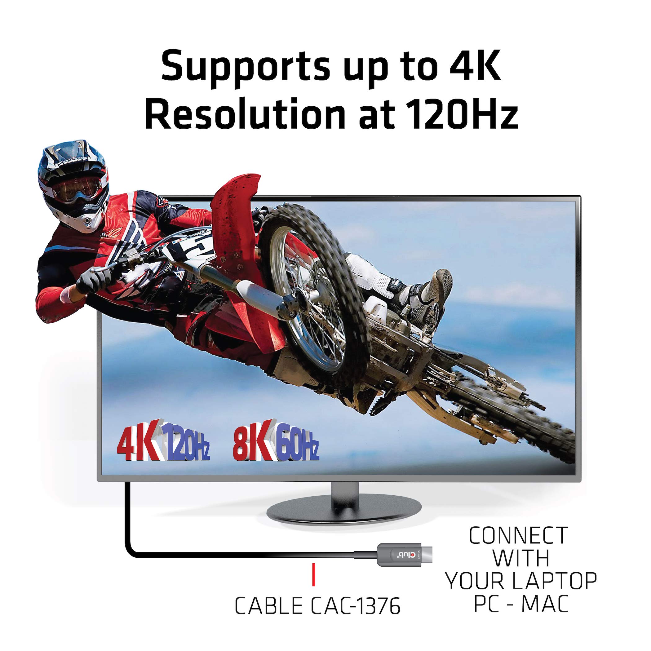 Amazon.co.jp: Club3D HDMI 2.1 4K120Hz 48Gbps Male/Male 10m Active