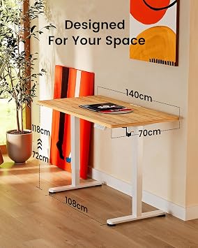 ErGear Electric Standing Desk 140 x 70cm 4 Memory with Splice Board