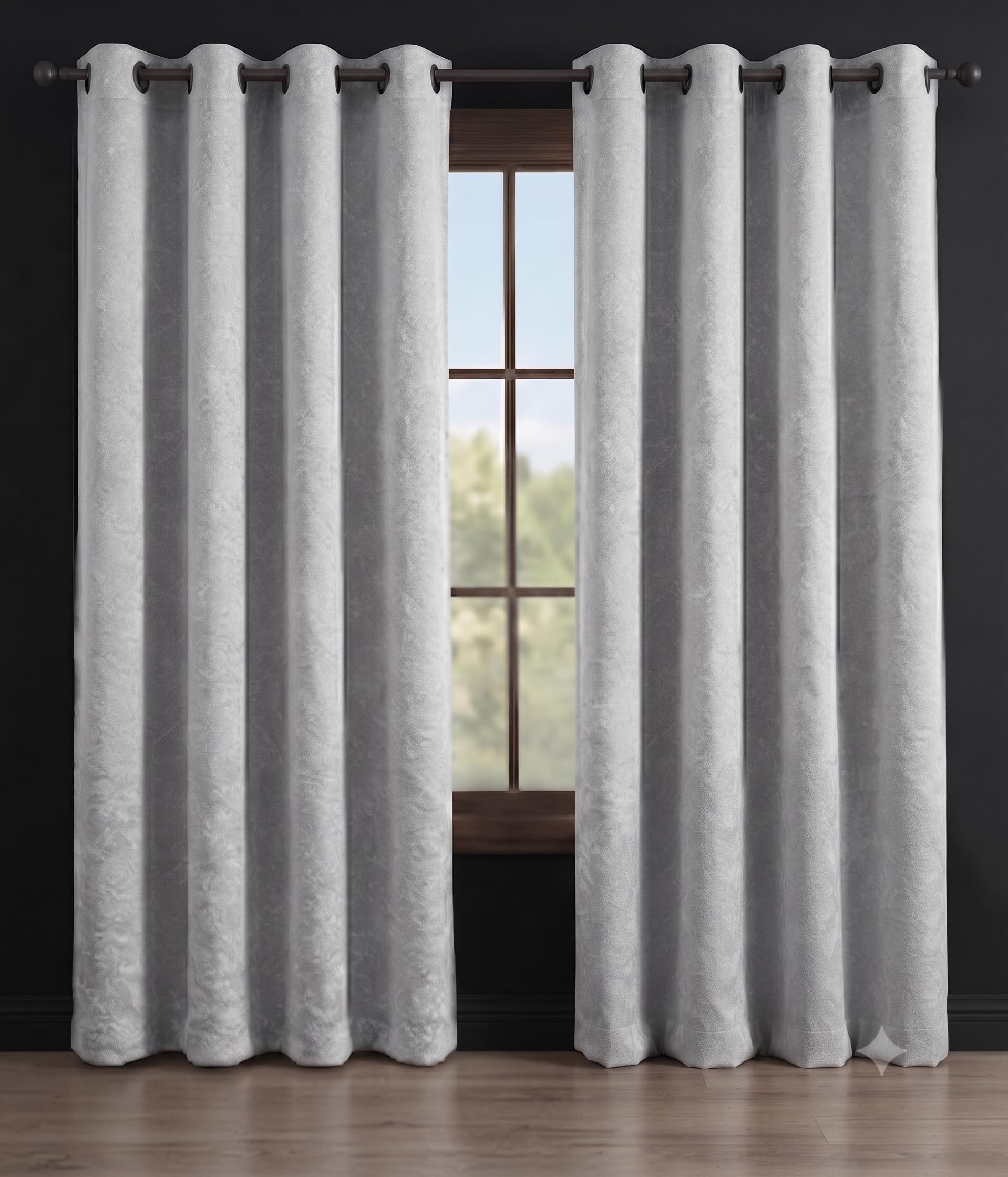 Premium Polyester Door Curtains – Pack of 2 | Elegant Modern Design with Rust-Proof Steel Rings | 4 Feet Width | Perfect for Bedroom & Living Room (Golden Milano, 9 FEET, 10, Count, 1)-image-0