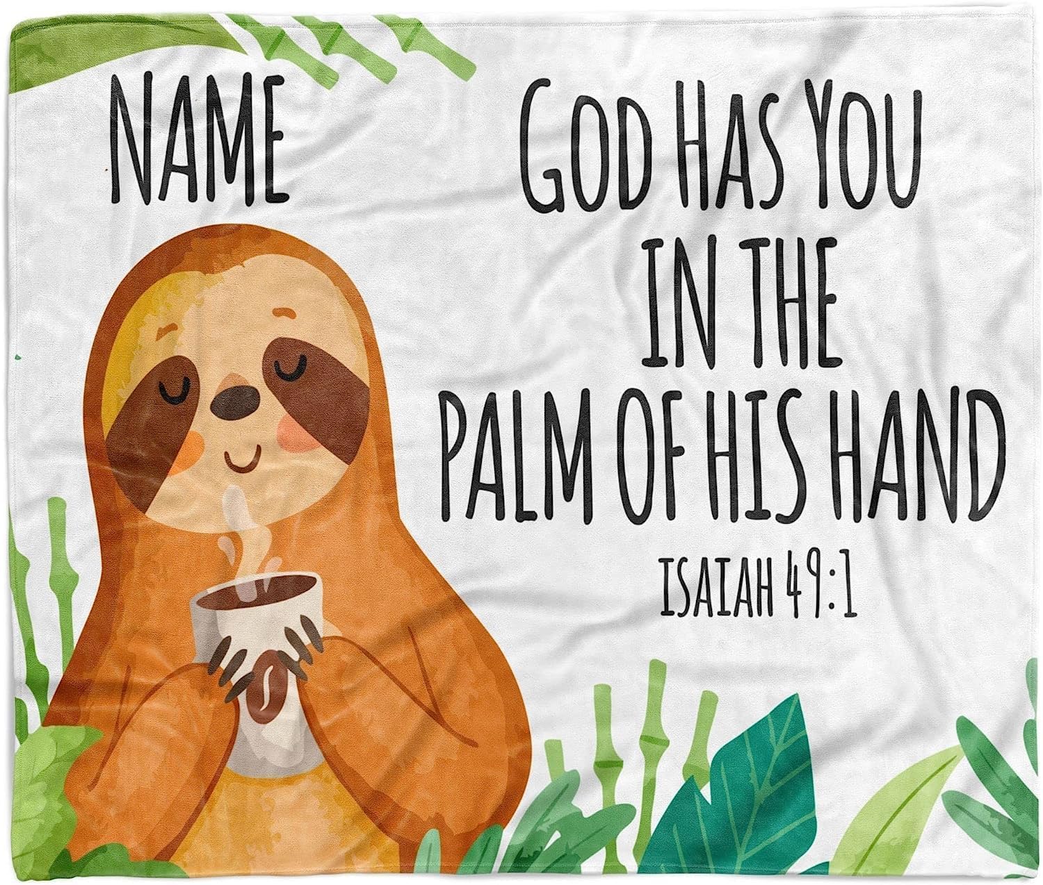 Manta tropical personalizada con nombre de versículo bíblico para niños y niñas, manta de forro polar personalizada para iglesia, manta de forro polar para pastores (60 x 80 pulgadas)