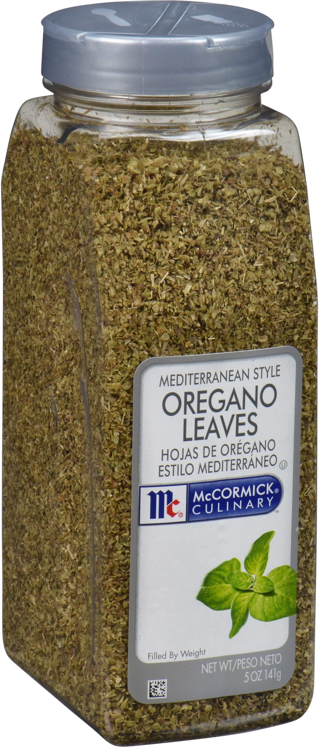 Mediterranean Style Oregano Leaves, 5 oz - One 5 Ounce Container of Dried Oregano Leaves, Best on Pizza, Soup, Greek Salads, Grilled Chicken and More