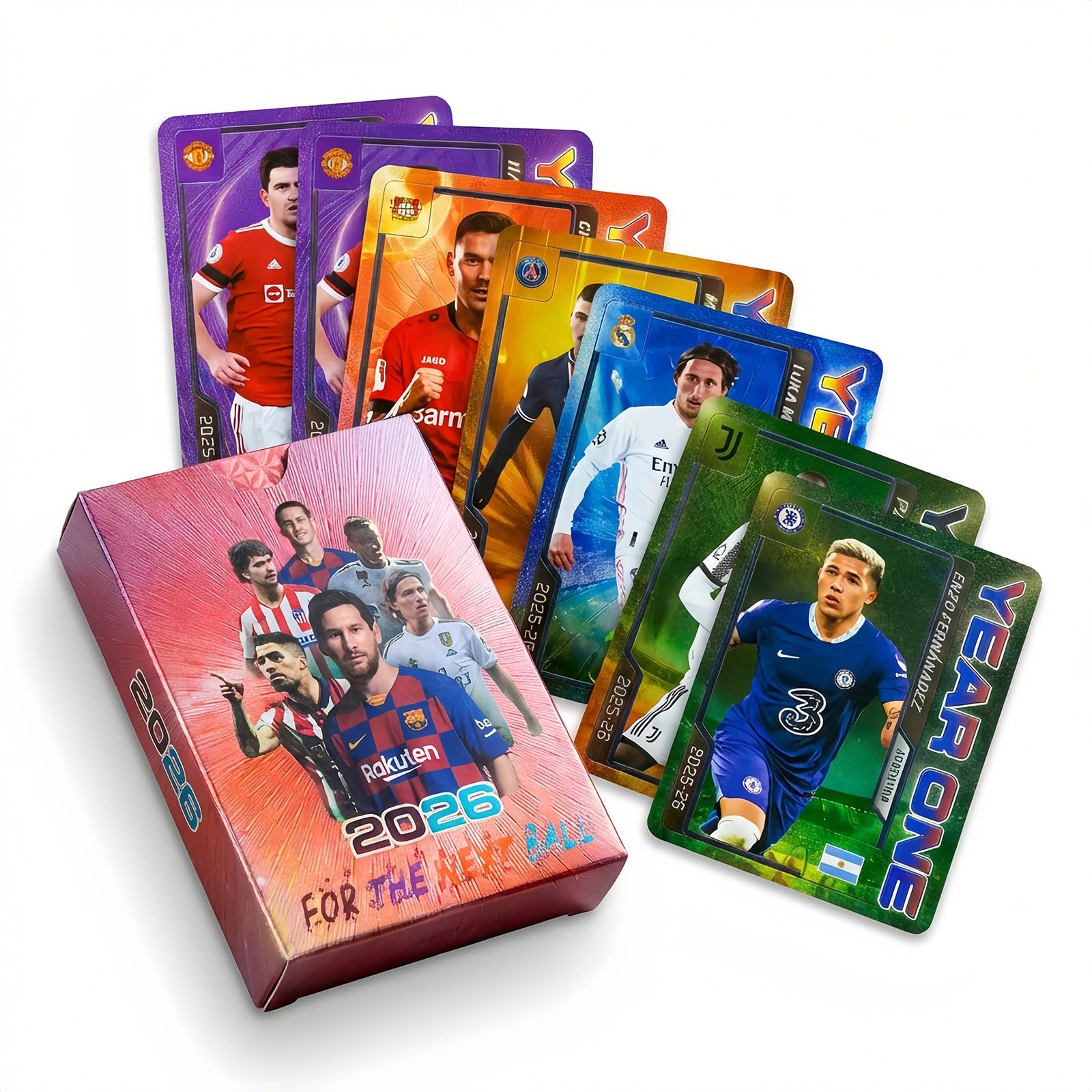 55 Pcs Gold Foil Football Cards Set, 2026 Premium Soccer Collectible Cards for Fans, Plated Trading Cards, for Football Enthusiasts, Luxury Soccer Star Collection (Gold) - 5