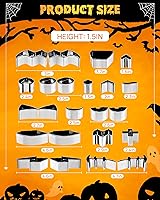 Vista 11 de JUSTOTRY Pumpkin Carving Kit - Halloween Pumpkin Face Shape Cookie Cutters Tools Set Easy & Safe Adults Kids DIY, Stainless Steel 23 Molds with 3 23