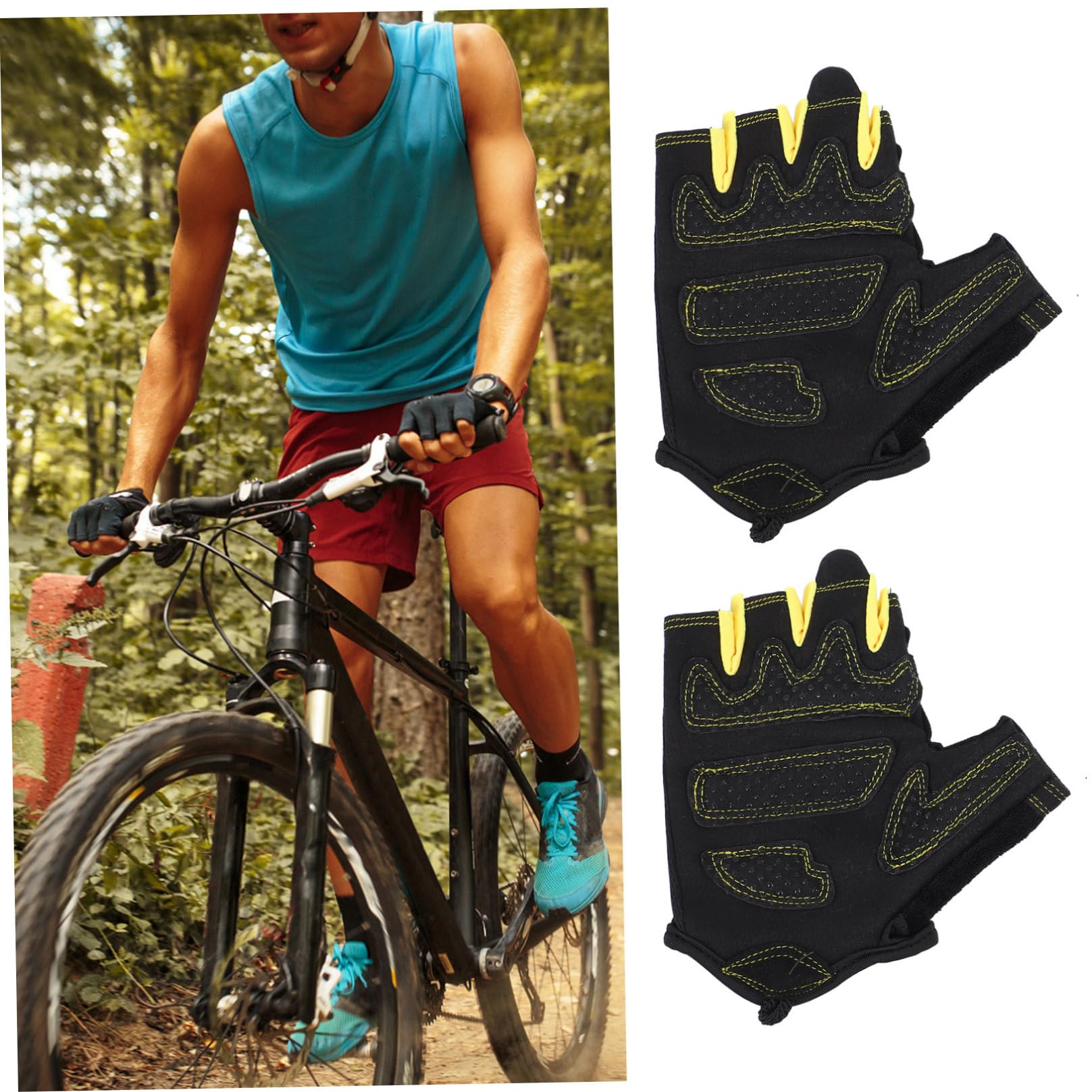 SHERCHPRY 3paires Gants De Cyclisme Anti-dérapants Et Respirants Pour Hommes Et Femmes Mitaines De Fitness Pour Activités De Plein Air Uv Demi-doigts