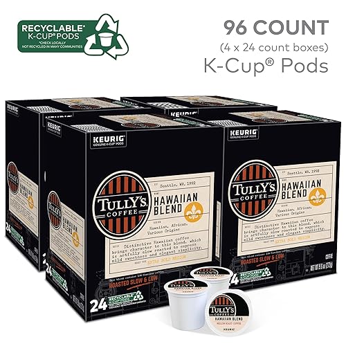 Miniatura 2 de Tully's Coffee Hawaiian Blend Single-Serve K-Cups, caja de 24 K-Cups, caja de 4 cajas