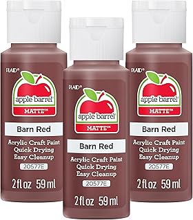 ) Apple Barrel Acrylic Paint, Barn Red 2 oz, 20577EA- (Pack of 3)