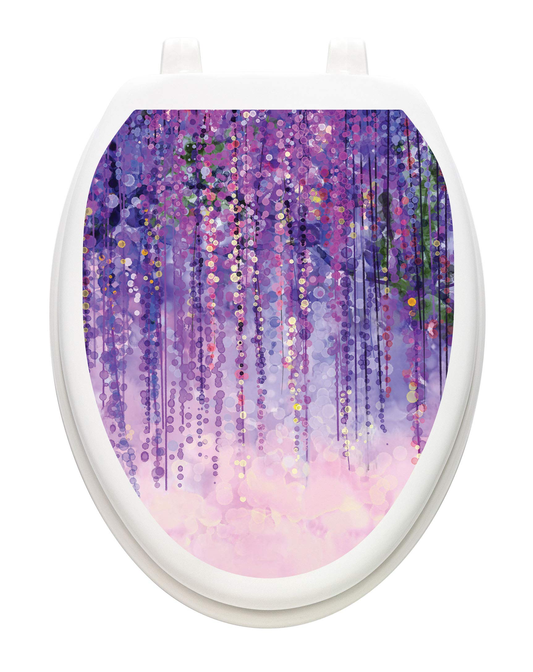 Toilet Tattoos Purple Rain Toilet Seat Decal, Elongated