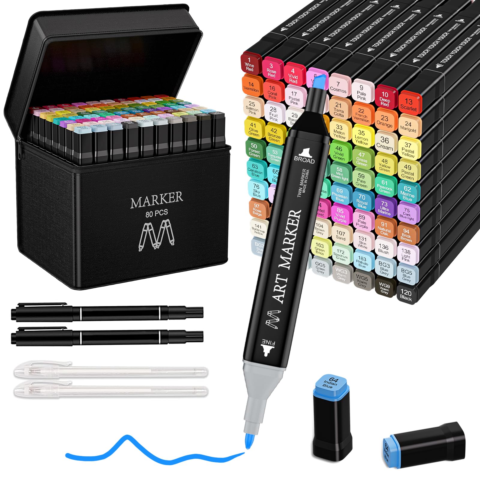 Amazon.com : Spriak Alcohol Markers, 80 Colors Dual Tip Art