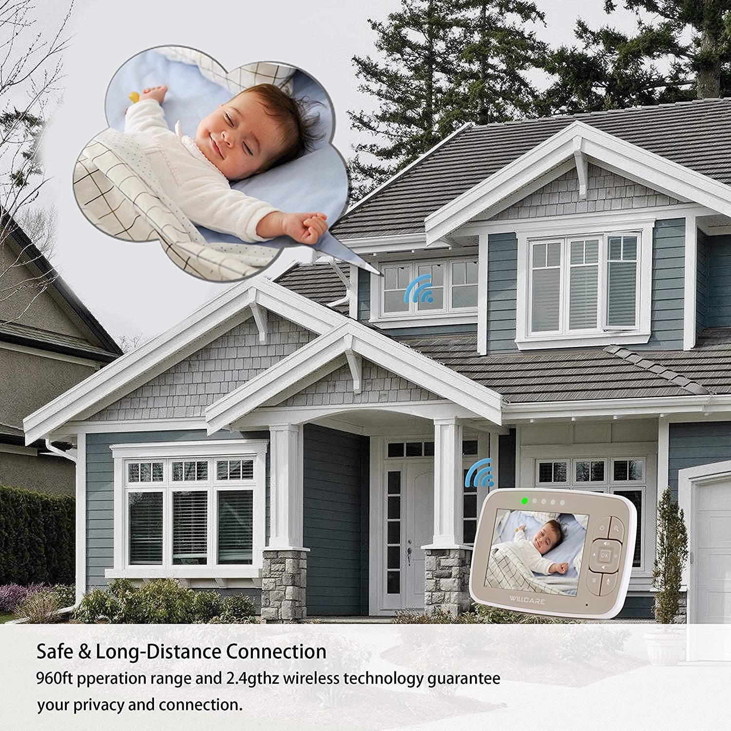 UU INFANT Baby Monitor showing long-distance connection