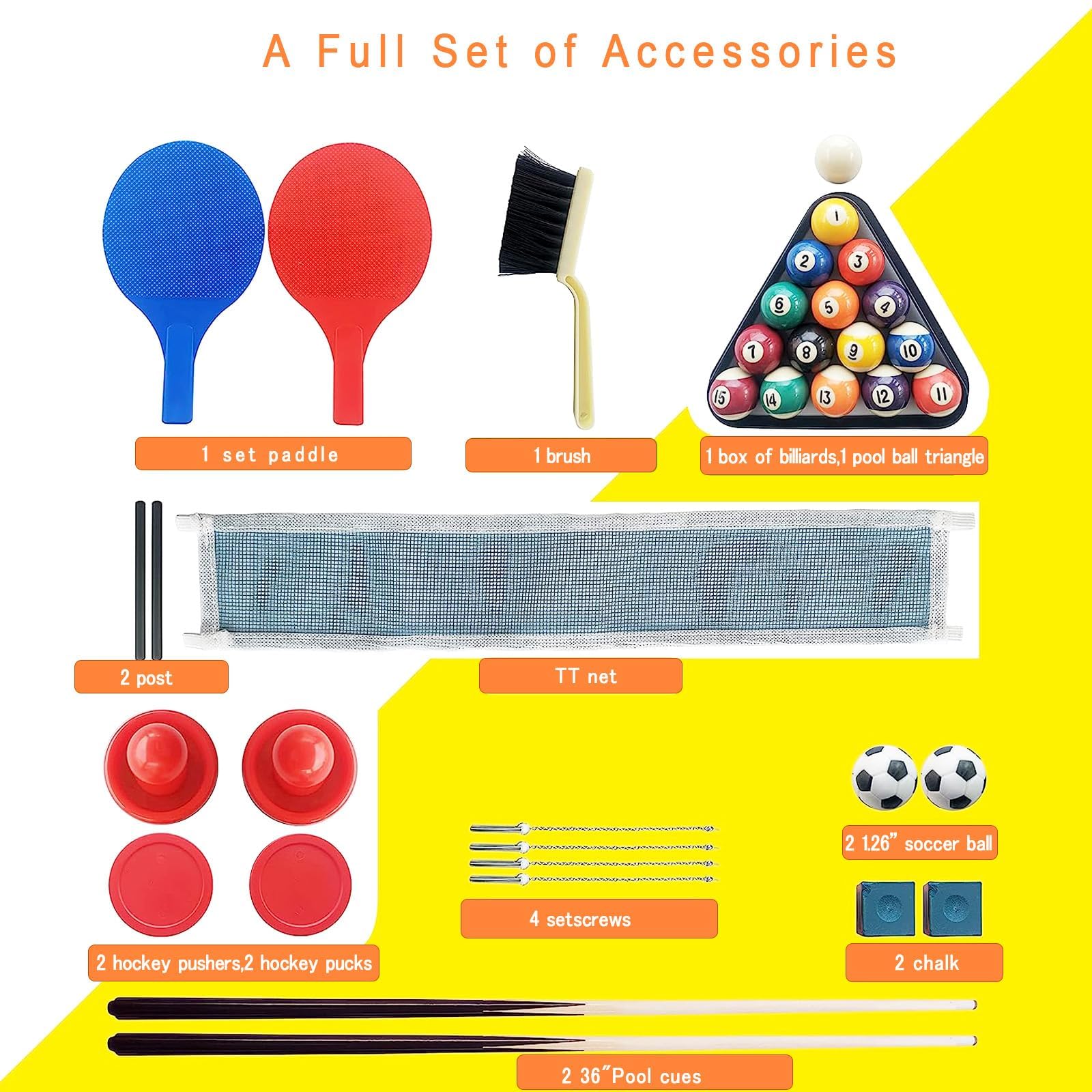 HLC Mesa Multijuegos 4 en 1, Pies de Bebé Plegables Barra Retráctil, Deporte Multifunción Pies de Bebé/Billar/Billar/Tenis de Mesa/Hockey, Adecuado para Adultos y Niños Diversión en Familia.