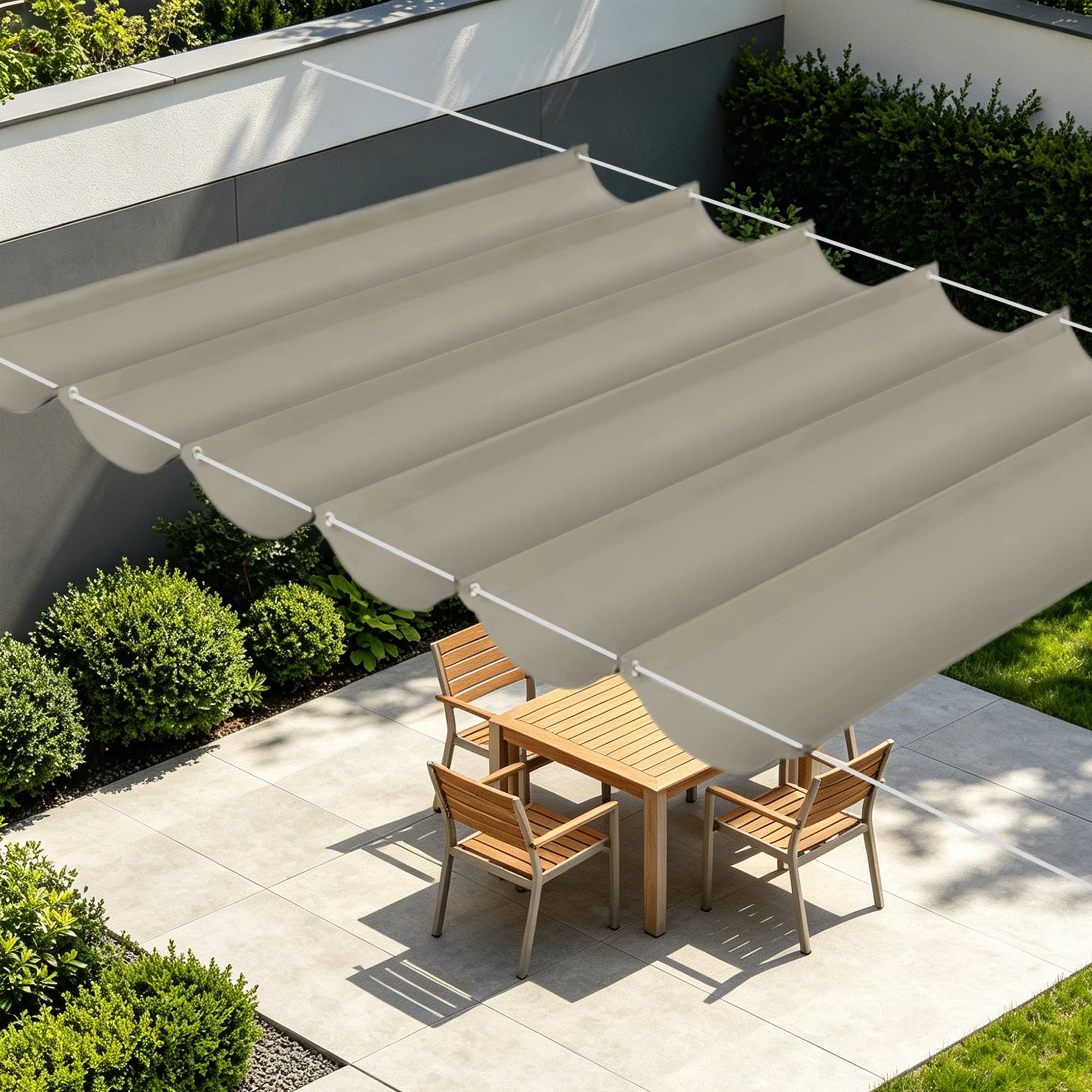 Voile d'ombrage 250x750 toile imperméable extérieure terrasse patio jardin sable