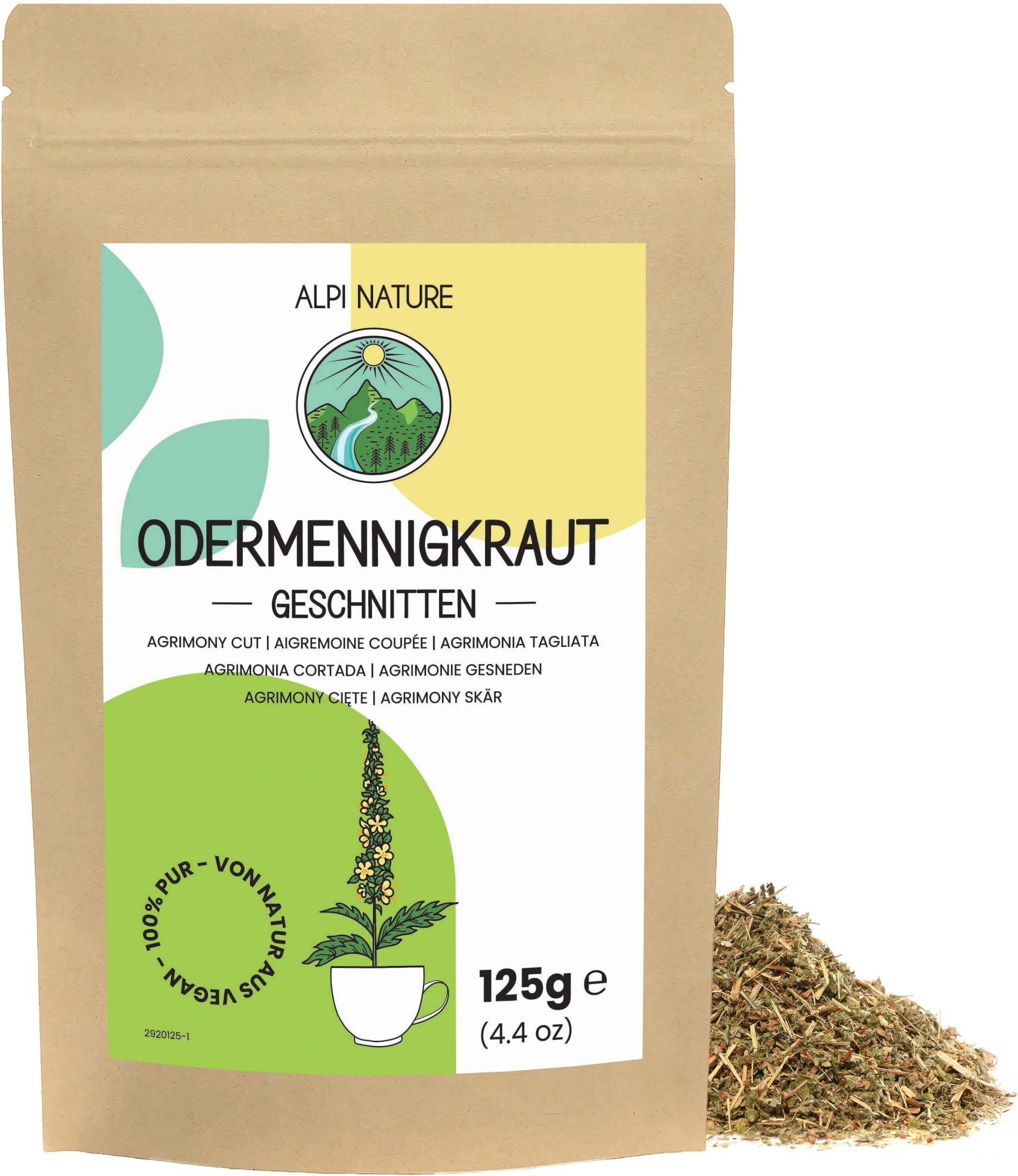 Agrimony Herbal Tea 125g 4.4 oz, Agrimonia Eupatoria, Dried and Cut Sticklewort