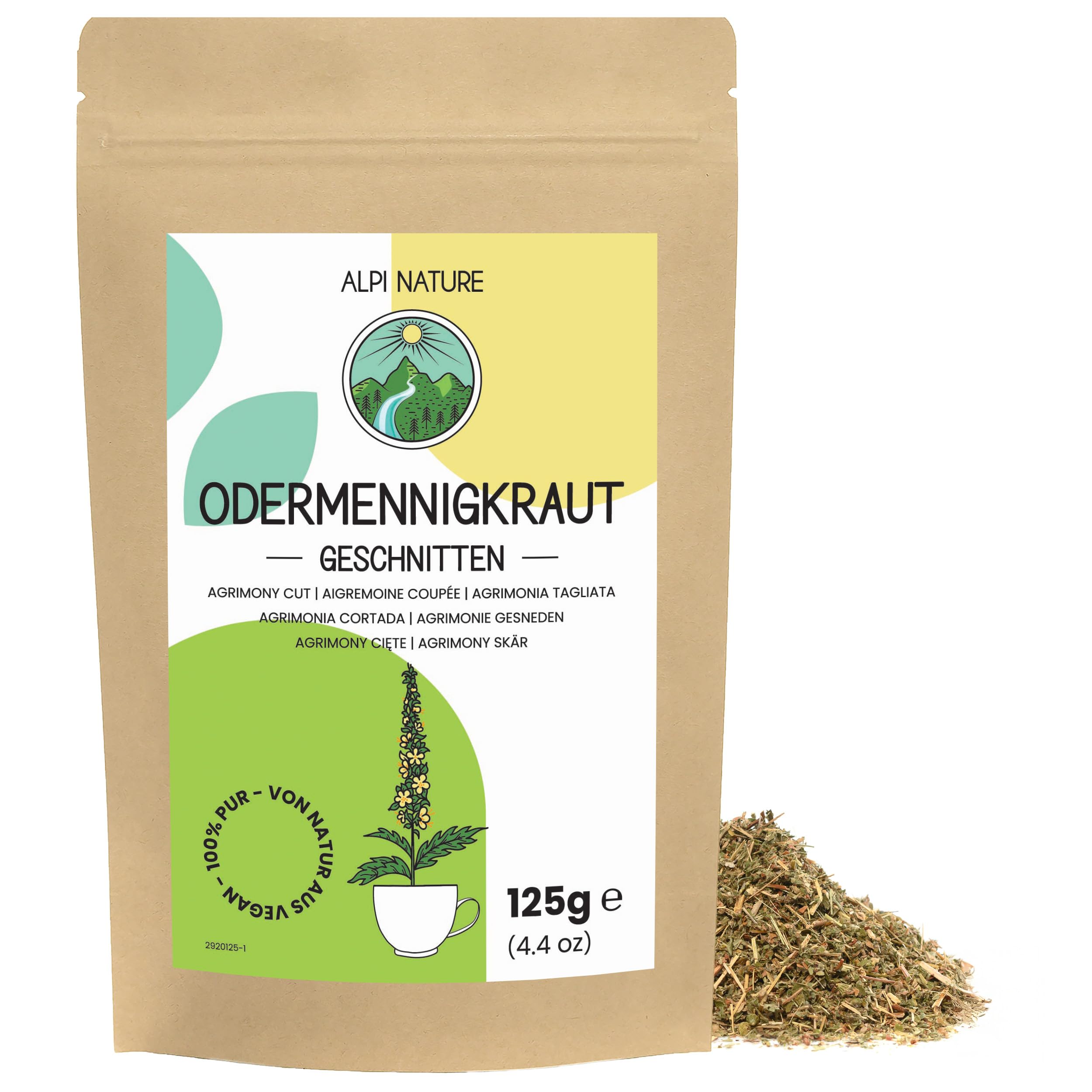 Agrimony Herbal Tea 125g 4.4 oz, Agrimonia Eupatoria, Dried and Cut Sticklewort