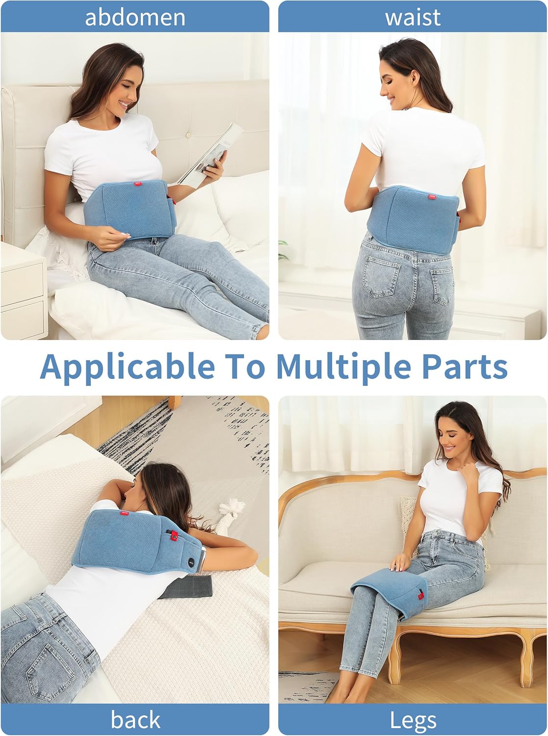 Heating Pad for Back with Battery,12V Portable Electric Heated Pad with 24 Natural Jade Stones and 3 Heat Modes for Lower Back,Abdomen,Gift for Women Men - Image 7