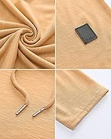 Vista 4 de Lexiart Sudadera deportiva con capucha para hombre, color liso, forro polar