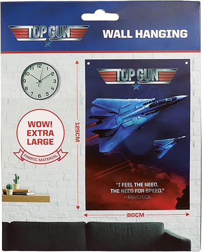 Cartel de pared Top Gun, póster grande de tela con ojales, decoración de habitac