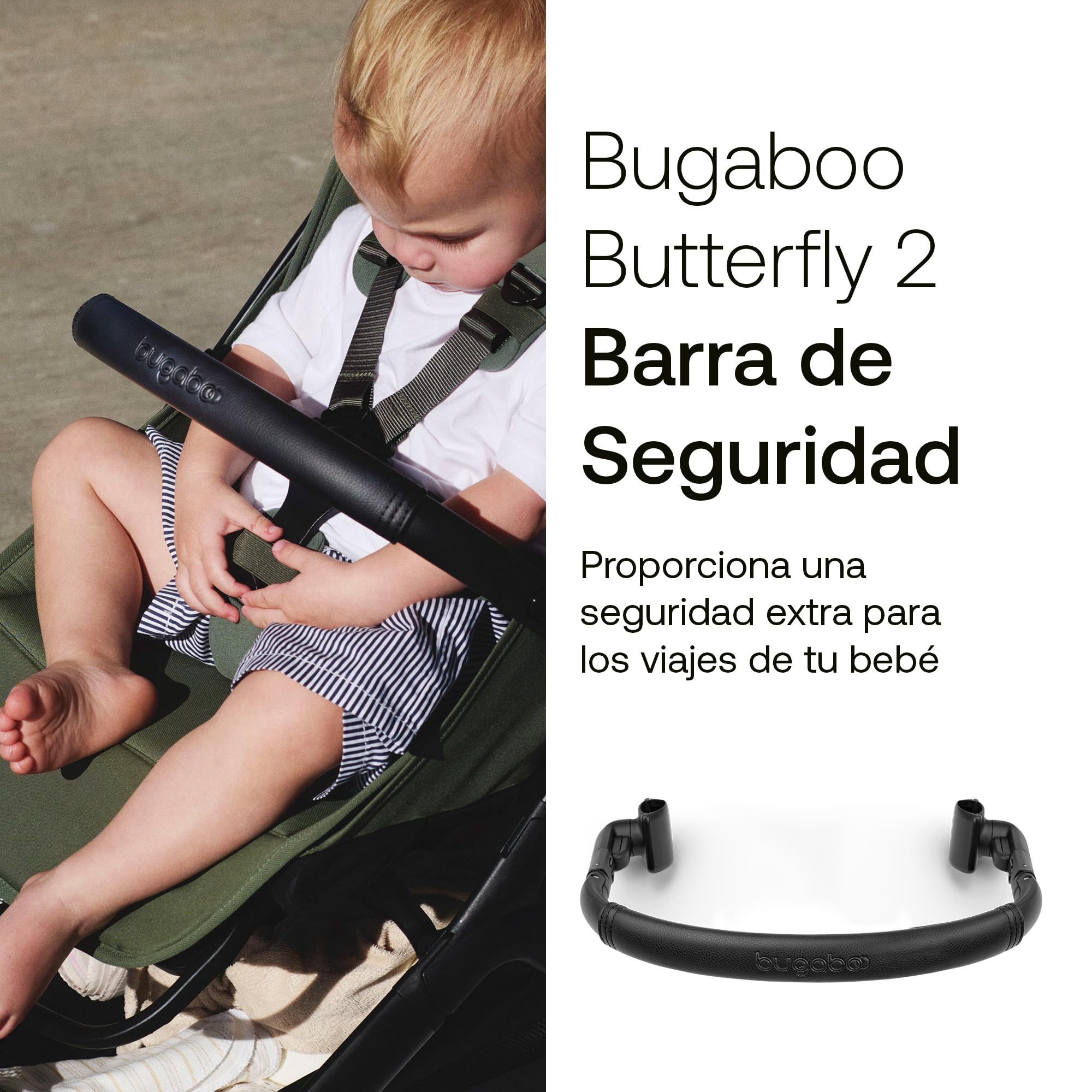 Bugaboo Butterfly 2 Silla de Paseo de Viaje – Pack con Barra de Seguridad y Cubierta para Lluvia – Ligera, Plegable a Una Mano y Asiento Reclinable, de 6 meses a 4 Años – Dusty Pink