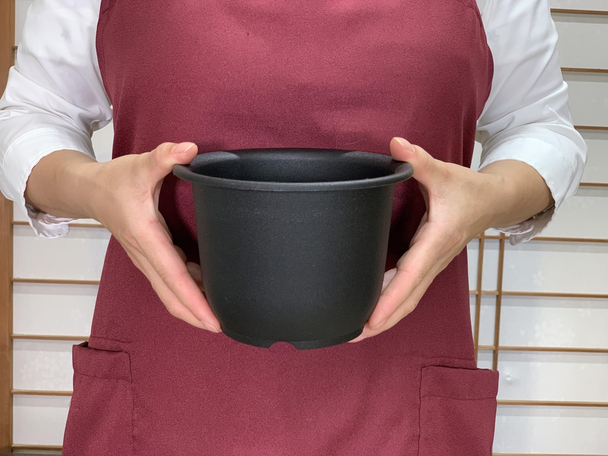 Amazon.co.jp: 盆栽妙 プラ鉢 5号 縁あり丸鉢 ブラック 5DAX 幅15.3cm