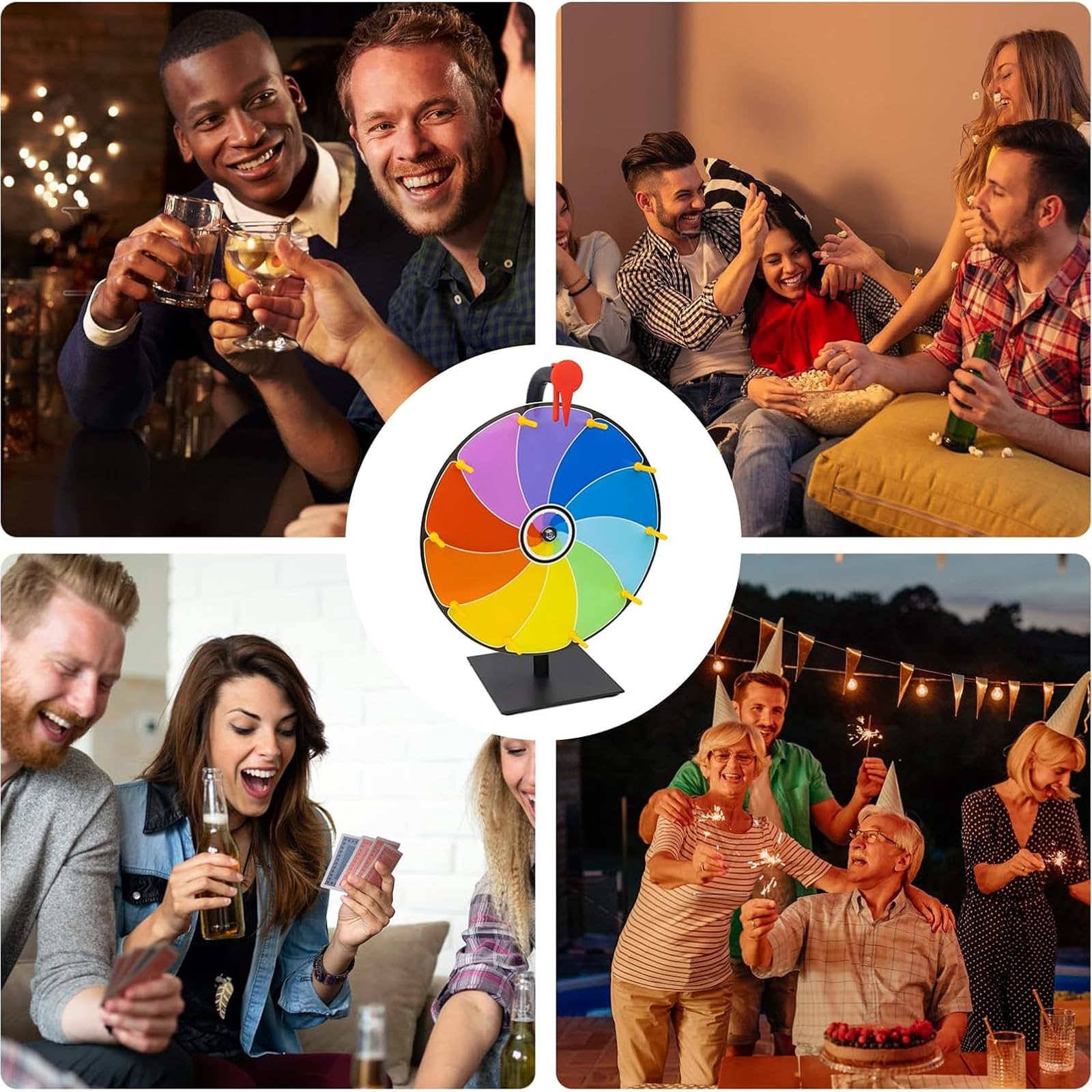 Glücksrad zum Drehen, 10 Slots Glücksrad Spielzeug, mit Trocken Abwischbarem Marker und Radiergummi, Roulette-Spinner des Glücks, Preisrad-Spinner mit Ständer für Messen, Karneval