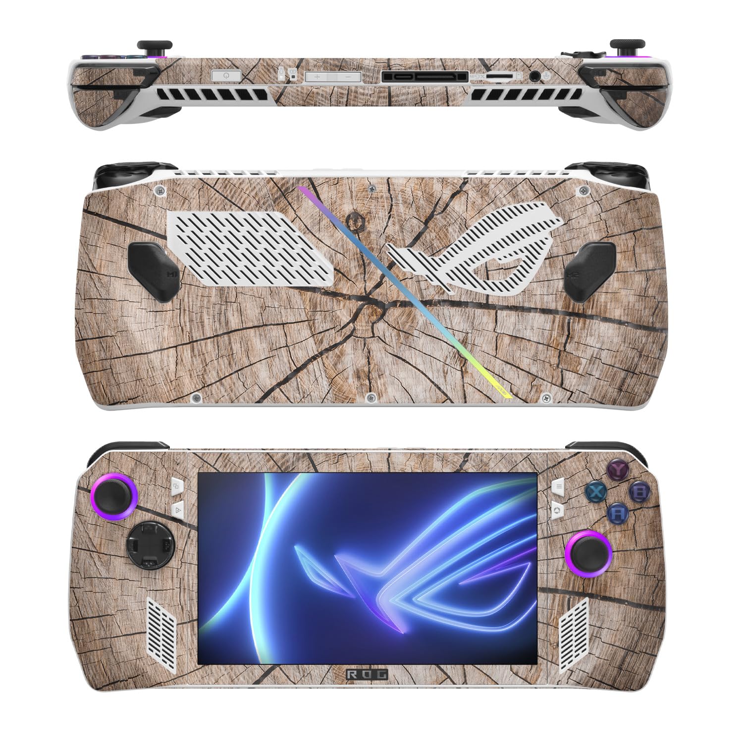 MightySkins Carbon Fiber Skin Compatible with Asus ROG Ally - Tree Rings | Protective, Durable Textured Carbon Fiber Finish | Easy to Apply