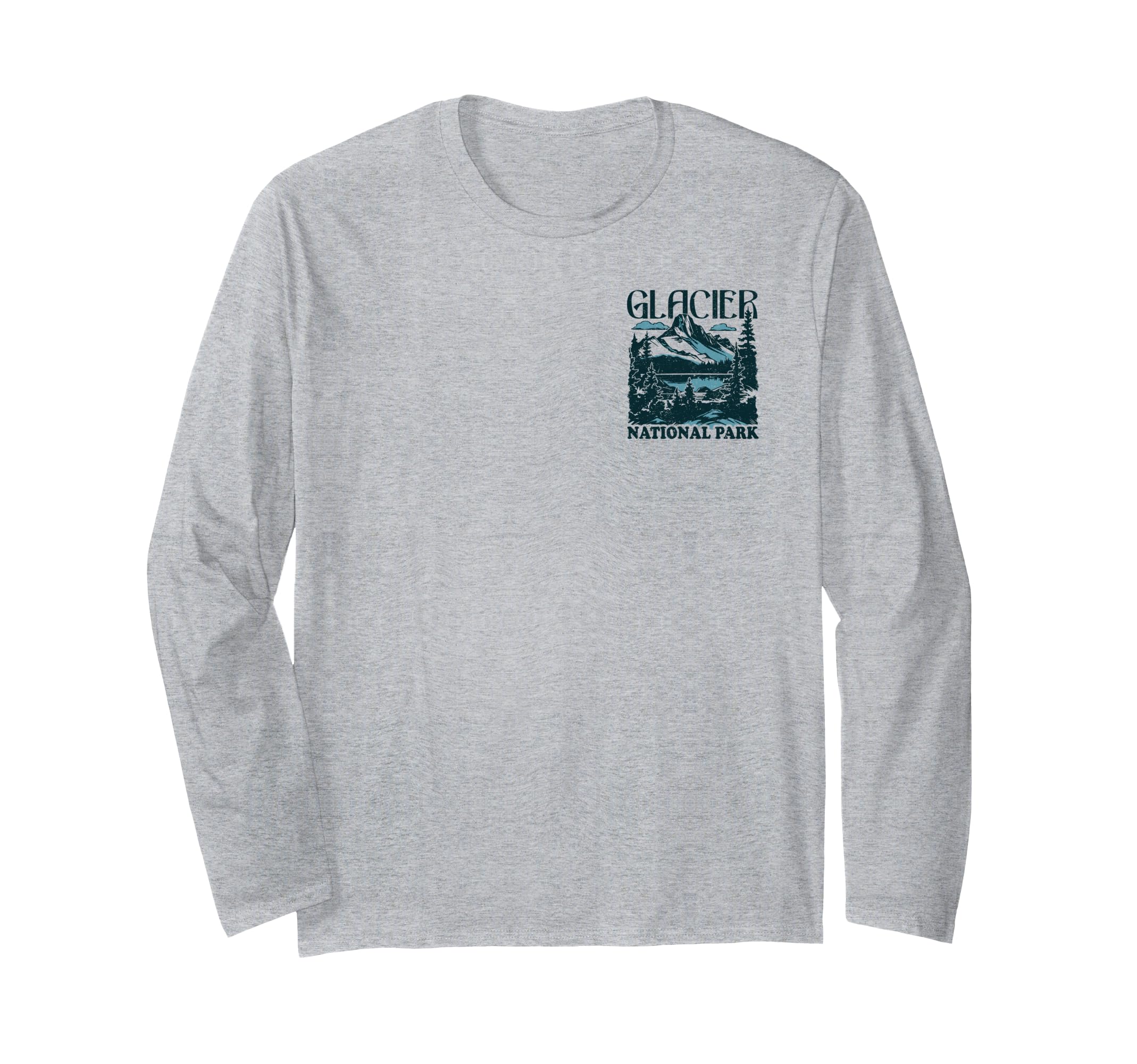 Glacier National Park Front and Back Long Sleeve T-Shirt