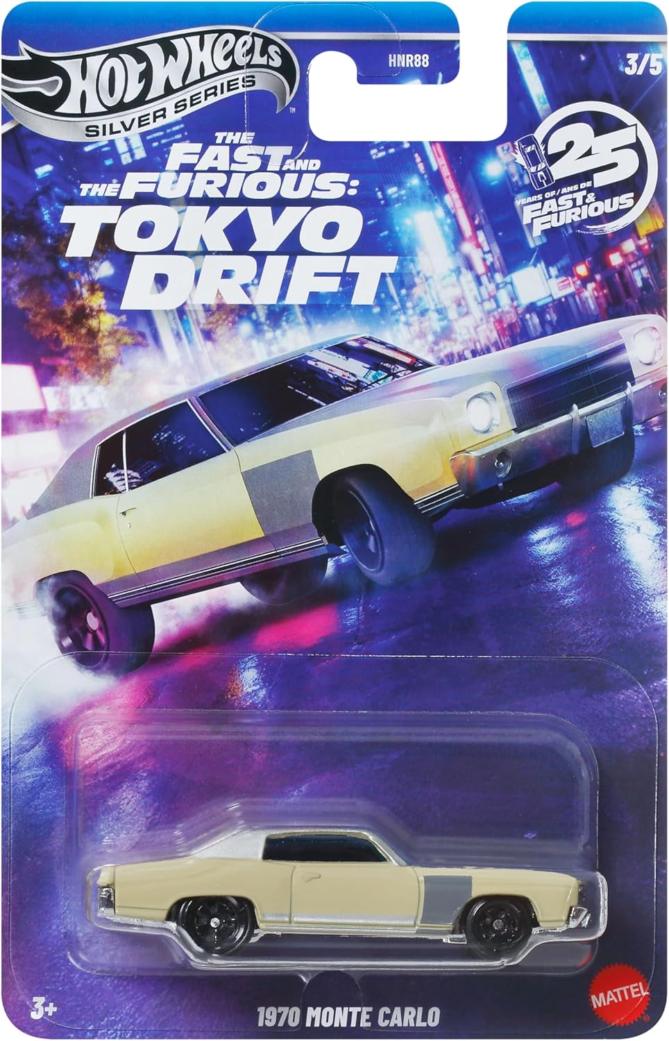 Hot Wheels FAST AND FURIOUS Tokyo Drift Auto 1970 MONTE CARLO - Die Cast Model 1:64 Scale - Length 7 cm - JKX07