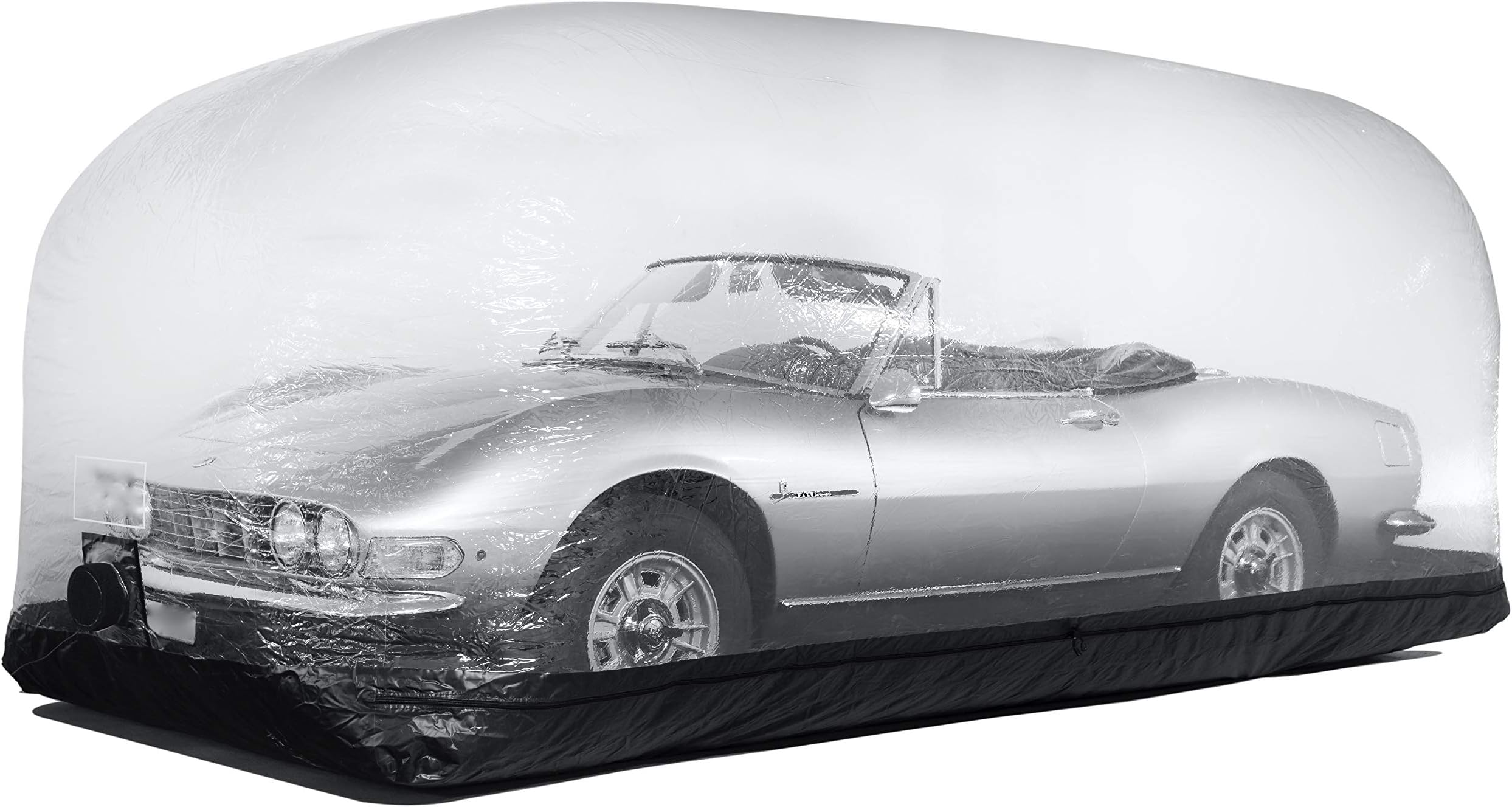 IN THE GARAGE Inflatable Car Shield, Black - Inflatable Car Cover Indoor, Bubble Car Cover - Indoor Car Bubble, Inflatable Garage - Car Capsule - Car Cocoon, Car Bubble Storage - 12' / 3.9m
