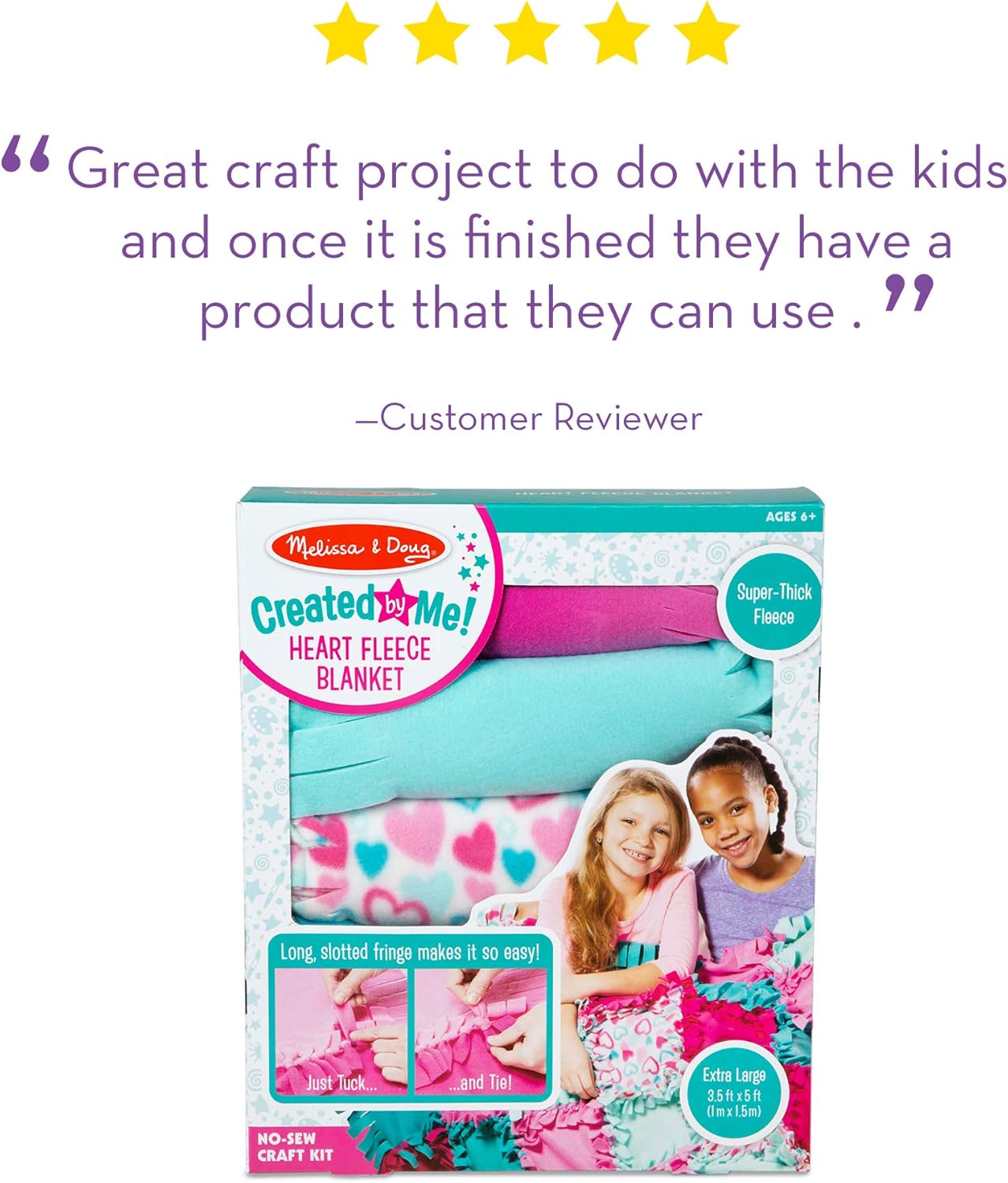 Melissa & Doug Fleece Quilt No-Sew Craft Kit, Multi : Toys & Games