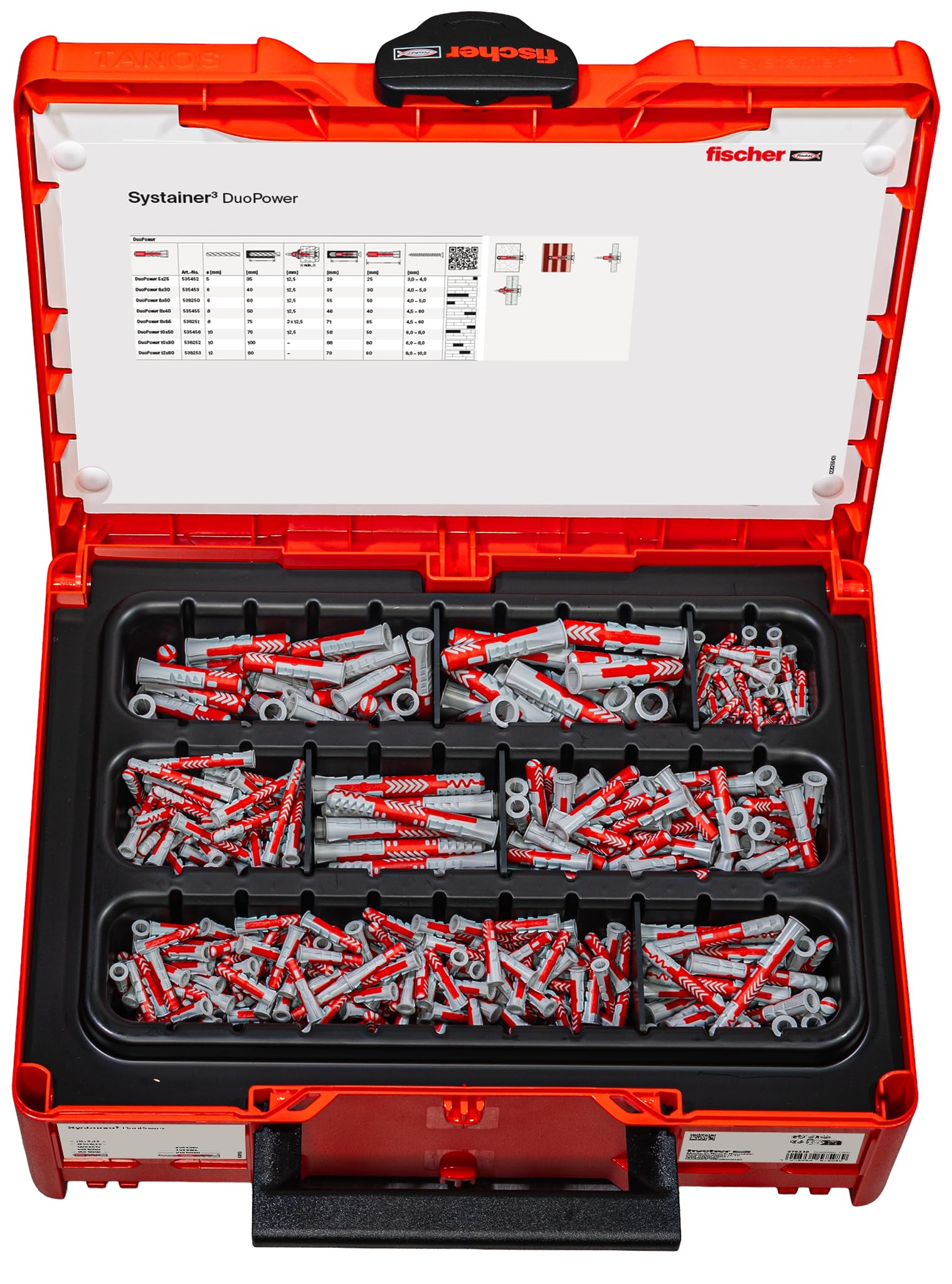 fischer DuoPower Systainer M137, 810-teiliges Befestigungsset, Intelligente Zwei-Komponenten-Dübel für Beton, Gipskarton, Voll- und Lochstein, All-in-One Dübelset für jede Befestigung