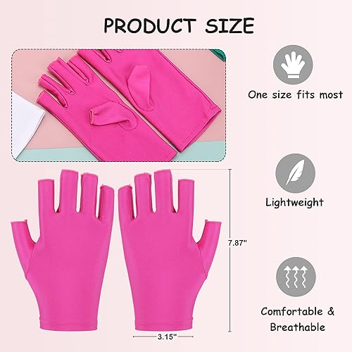 Miniatura 2 de ILHSTY Guante UV para lámpara de uñas de gel, guantes de protección UV para manicura, guantes anti UV sin dedos para mujeres protegen las manos