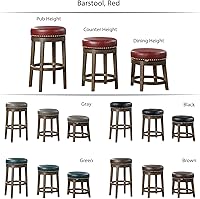 Vista 5 de Lexicon Kenmare Taburete giratorio de altura de mostrador (juego de 2), 24" SH, rojo