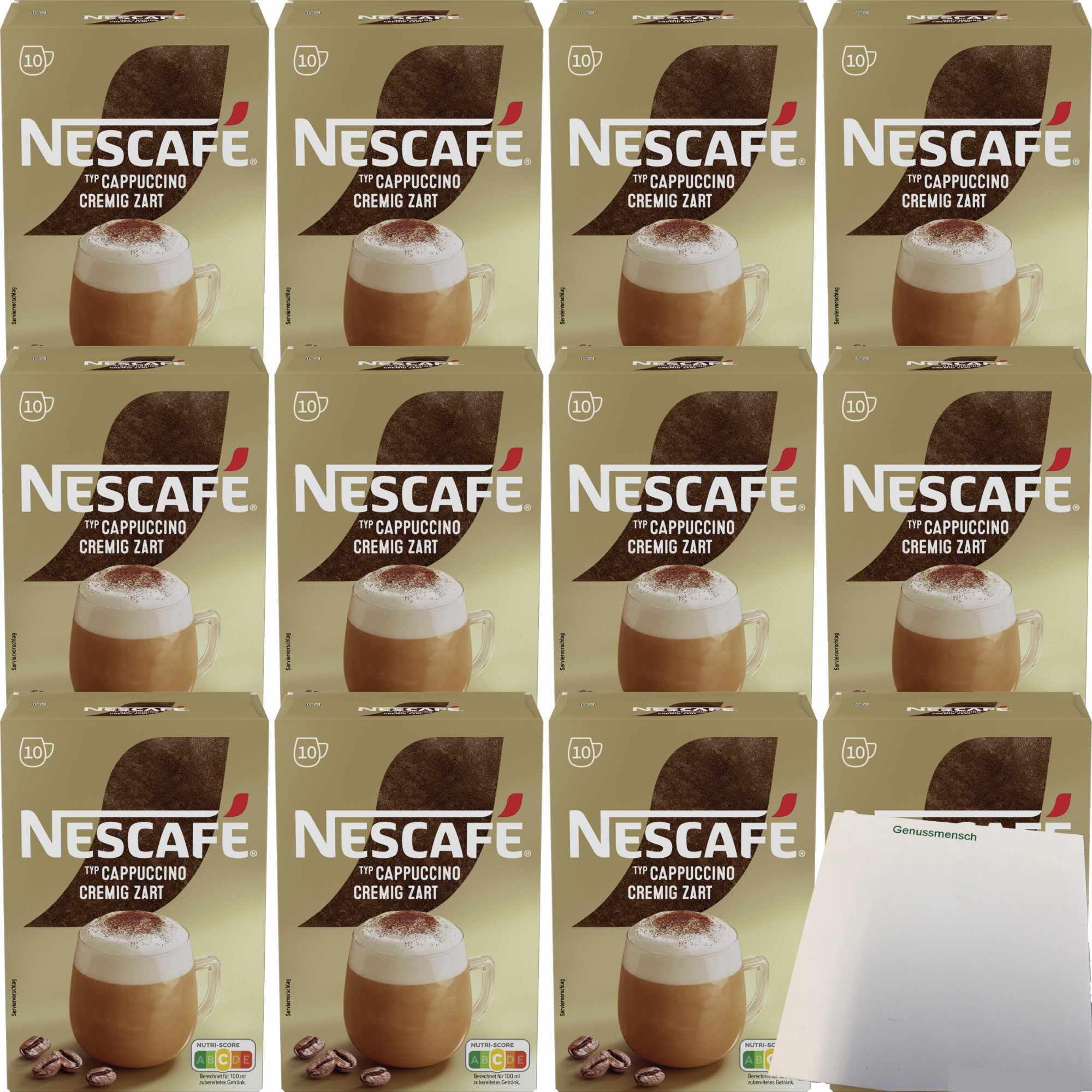 usy Bundle für Nescafe Gold Typ Cappuccino Cremig Zart Getränkepulver 12x140g Packung (120x14g Sticks) + usy Block