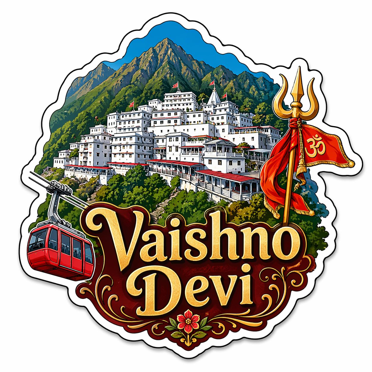 Kedarnath Fridge Magnet - Wooden Souvenir -6