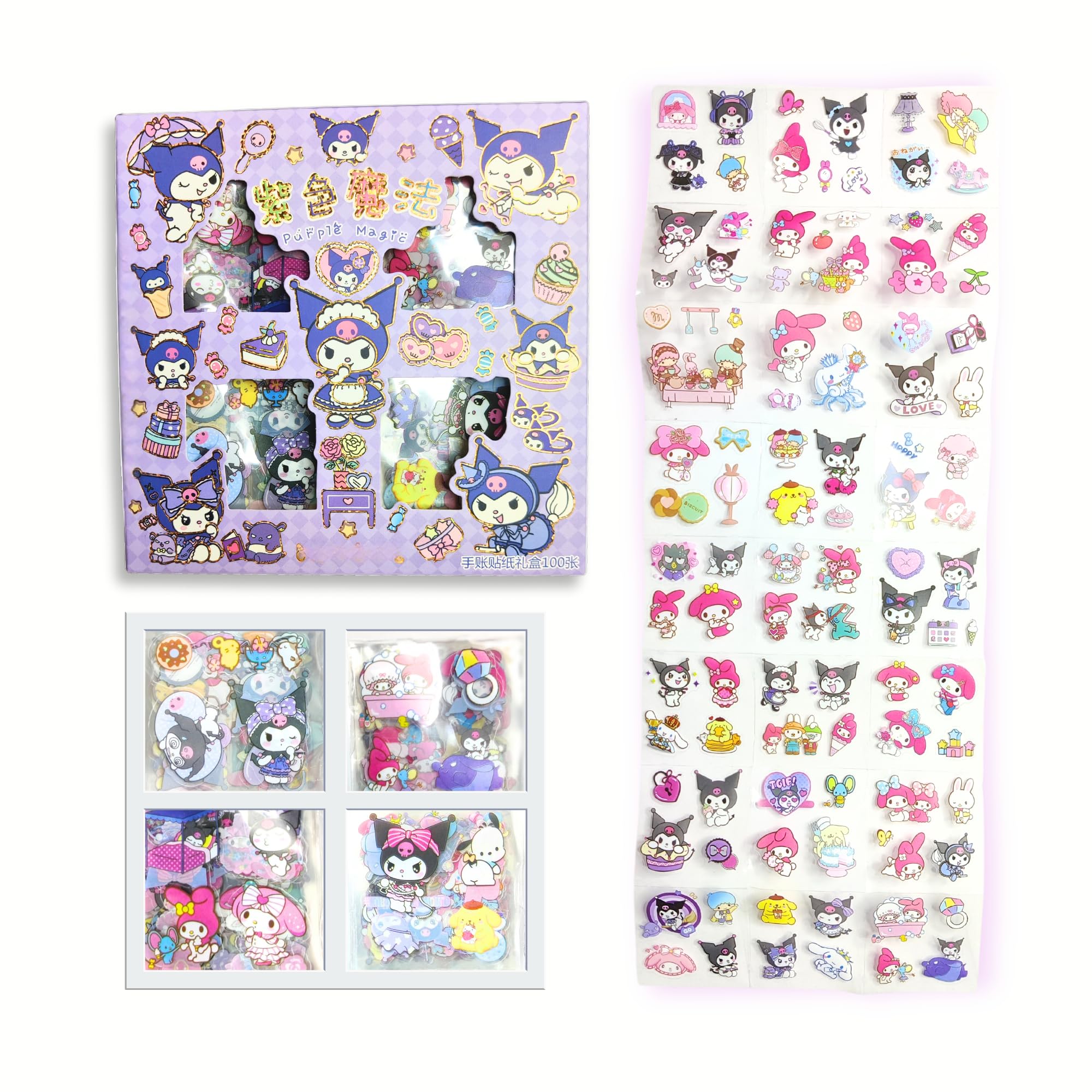 THE CUBBY CART - Cartoon Cuties Sticker Set – Fun & Aesthetic Stickers for Journals, Laptops & More 400+ Cartoon Magic Stickers – Cute & Funky Stickers for Kids, Teens & DIY Gifts