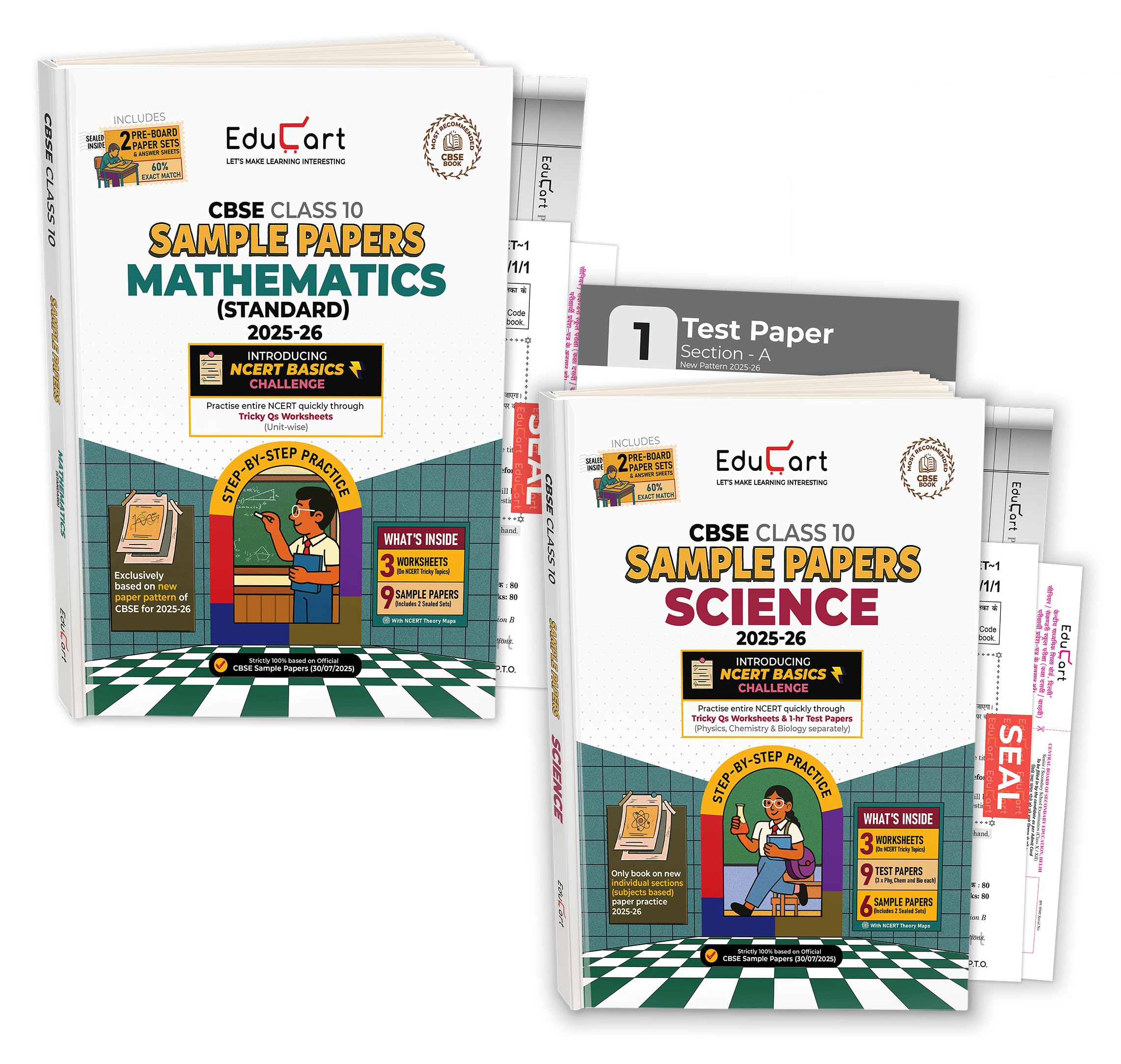 Educart CBSE Sample Paper Class 10 2025-26 - Science & Mathematics Standard (Introducing exclusive step-by-step new practice concept on 2026 pattern) Set of 2 Books Product Bundle – 26 August 2025