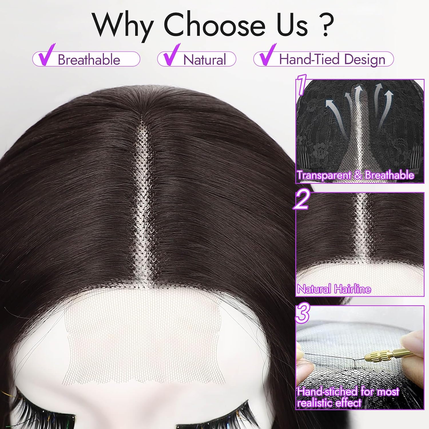 Condition photo showing As Is for dark brown short wavy wig for women lace hairline bob style synthetic heat resistant - natural appearance for everyday hairstyle 14 inch 14 inch dark brown