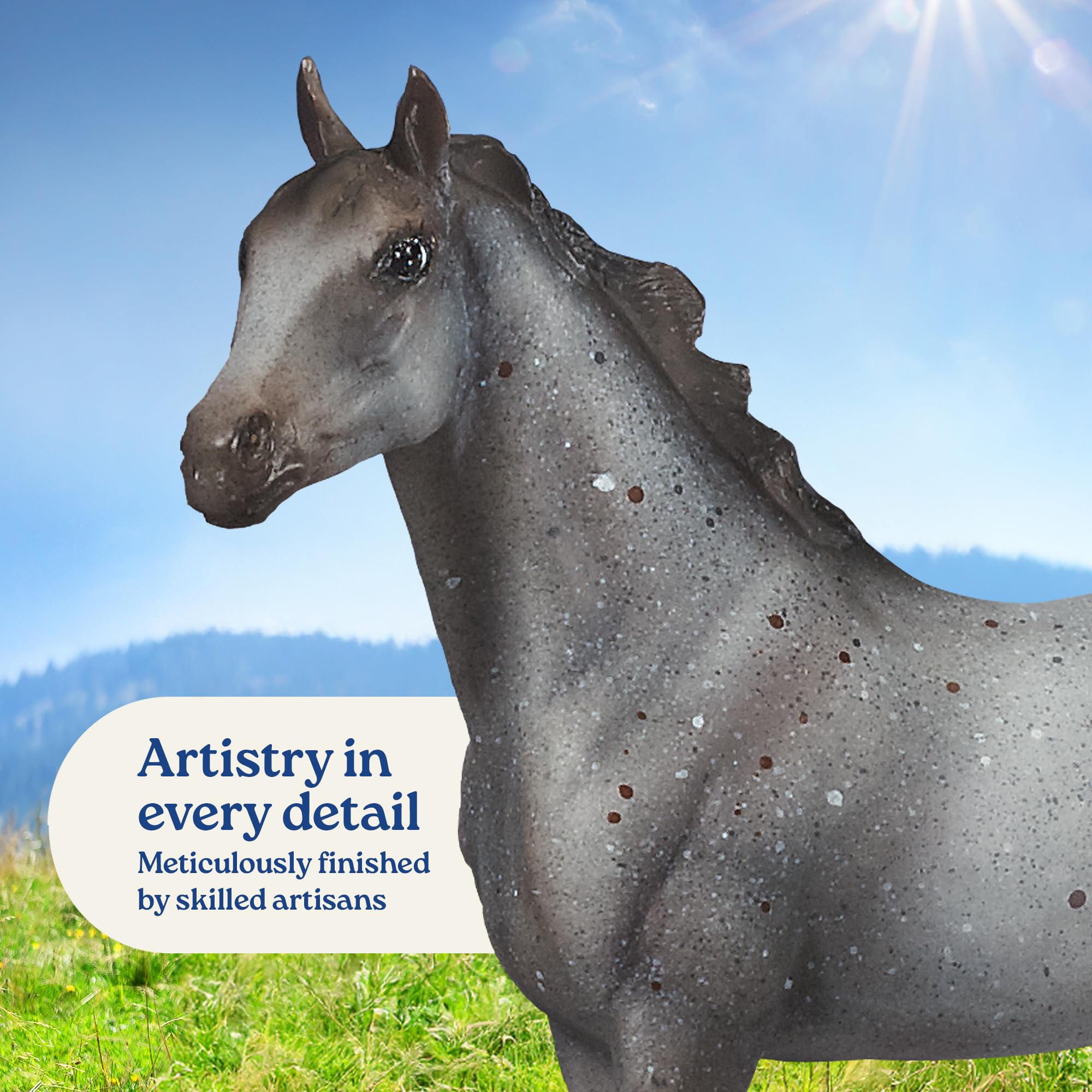 Breyer Clásicos Azul Salvaje: Juego de Libro y Caballo de Juguete (Escala 1:12) (Appaloosa Azul Salvaje, Talla única)
