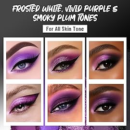 SUSIKEKI Purple Eyeshadow Palette with Mirror Lilac Violet Plum Tones Matte Shimmer Glitter 6 Colors Mini Eye Shadow Pallet Travel Size Highly Pigmented for Fairy Witch Goth Halloween Costume Makeup