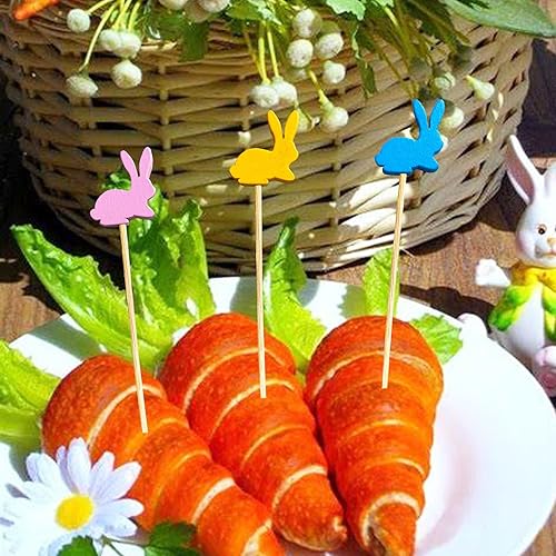 Miniatura 15 de Púas de cóctel, palillos de dientes de corazón rosa de 4.7 pulgadas para aperitivos, 100 palillos de cóctel de bambú para postres charcutería