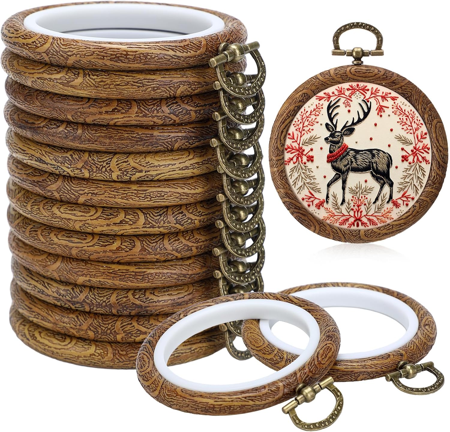 Burbell 15 Pcs 2.4 Inch Round Embroidery Hoops Frame