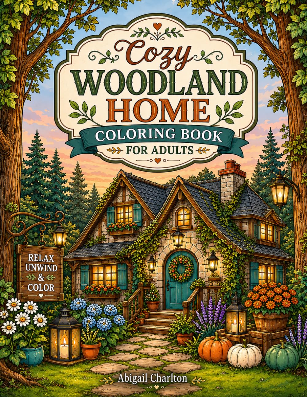 Cozy Woodland Home: Coloring Book for Adults with A Relaxing Collection of Peaceful Forest Cottages, Cozy Cabins, and Woodland Retreats