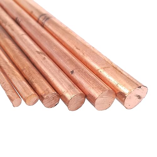 Miniatura 3 de 6pcs 0.118 in-0.315 in Dia. 9.843 in Largo 99.9% Cobre Puro T2 Cu Metal Varillas Cilindro Surtido Kit